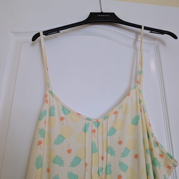 Yellow Pineapple And Palm Tree Patterned Women's Nightgown 3x Carisma - Picture 4 of 6